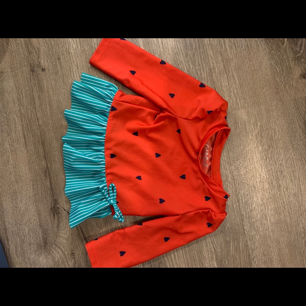 Cat & Jack baby girl watermelon swimsuit rashguard